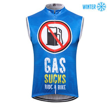 Load image into Gallery viewer, Thriller Rider Sports Bicycle Clothing Mens Cycling Vests Winter Sleeveless(Gas Sucks Ride a Bike)
