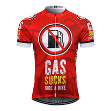 Load image into Gallery viewer, Thriller Rider Sports Bicycle Clothing Mens Cycling Jersey Short Sleeve(Gas Sucks Ride a Bike)
