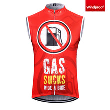 Load image into Gallery viewer, Thriller Rider Sports Bicycle Clothing Mens Cycling Vests Windproof Sleeveless(Gas Sucks Ride a Bike)
