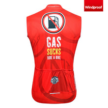 Load image into Gallery viewer, Thriller Rider Sports Bicycle Clothing Mens Cycling Vests Windproof Sleeveless(Gas Sucks Ride a Bike)
