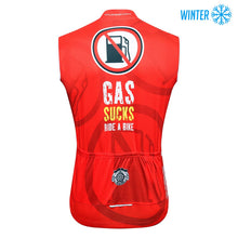 Load image into Gallery viewer, Thriller Rider Sports Bicycle Clothing Mens Cycling Vests Winter Sleeveless(Gas Sucks Ride a Bike)
