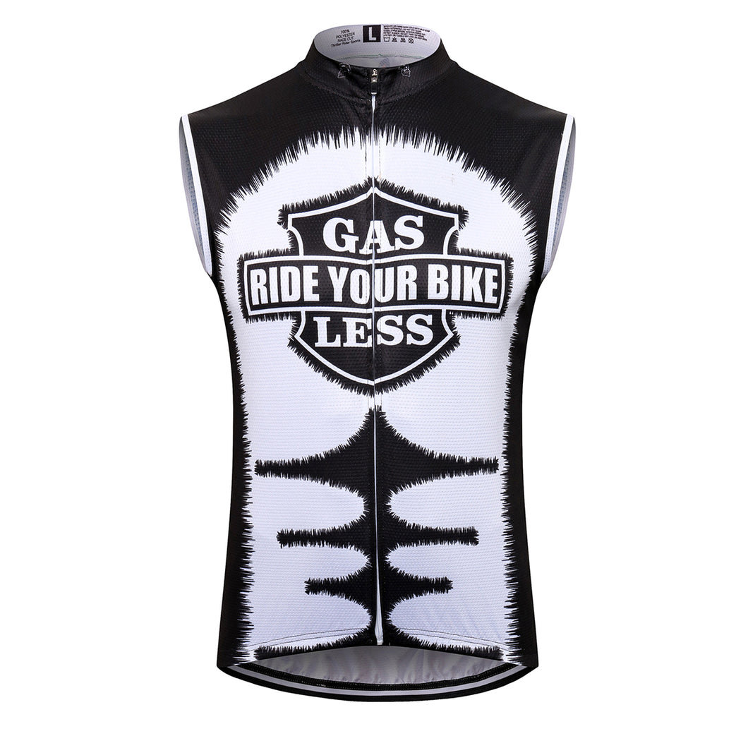 Thriller Rider Sports Bicycle Clothing Mens Cycling Vests Sleeveless(Gas Sucks Ride a Bike)