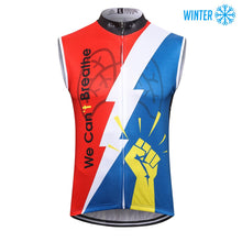 Load image into Gallery viewer, Thriller Rider Sports Bicycle Clothing Mens Cycling Vests Winter Sleeveless(We Can&#39;t Breathe)
