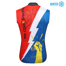 Load image into Gallery viewer, Thriller Rider Sports Bicycle Clothing Mens Cycling Vests Winter Sleeveless(We Can&#39;t Breathe)
